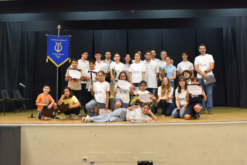 Allievi ed insegnanti della Banda Giovanile Ovidio Moglia